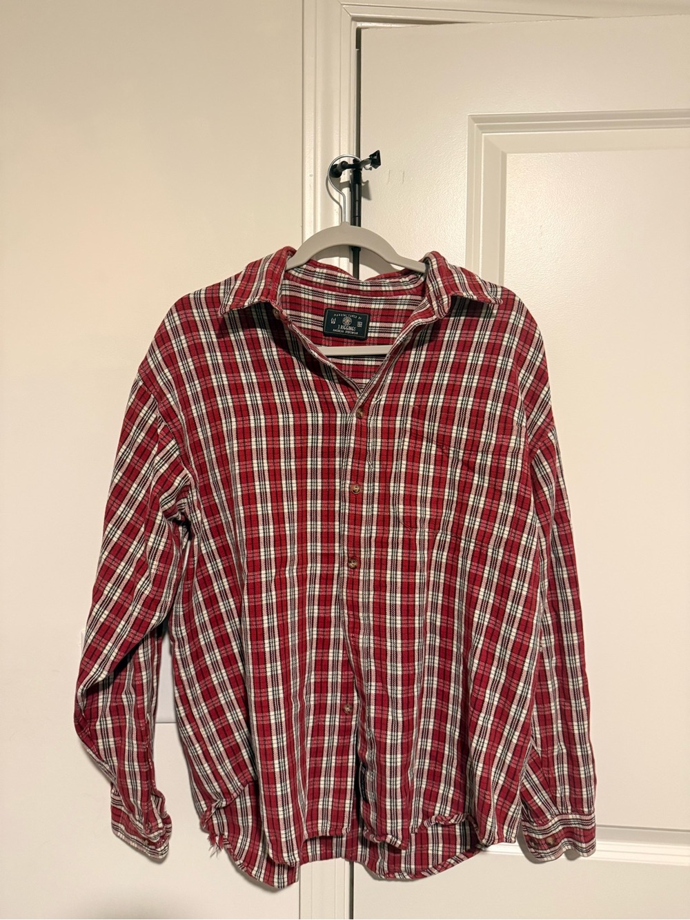 Classic Red Plaid Button-Up Shirt - Men's